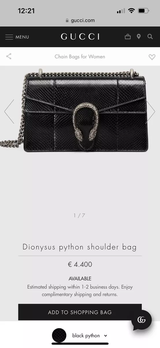 Sac gucci 2025 python