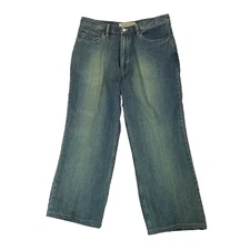 Express jeans men's 34x27 regular bootcut blue denim pants retro