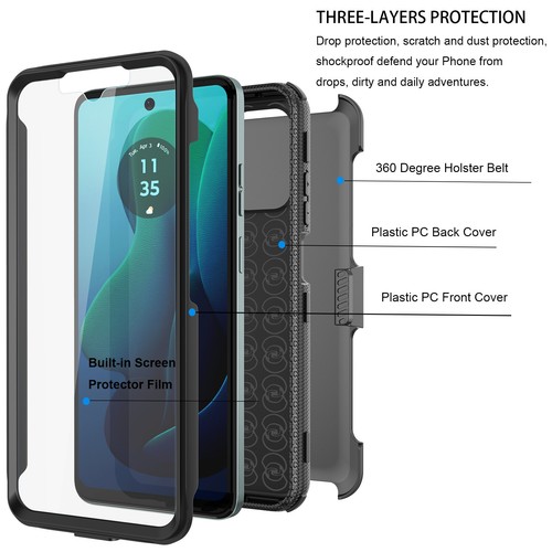For Motorola Moto G 5G 2024 2023 Phone Case + Screen Protector Belt Clip Cover - Picture 14 of 34