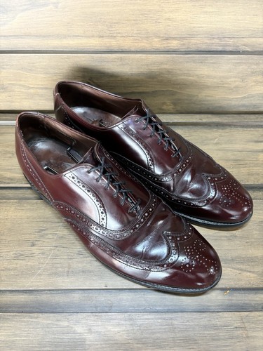 Allen Edmonds 11-B Chester Burgundy US Mens Wingtip Dress Shoes - Picture 14 of 24