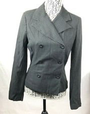 Esprit De Corp Womens Black Striped Double Br...