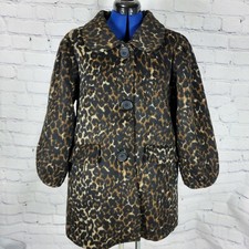 Hazel Women's Size L Leopard Lined Coat Jacket