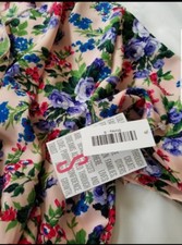 NWT LuLaRoe Shirley Small   Purple Roses Blue Floral   Light Pale Pink Kimono