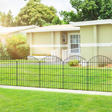 Durable Metal Garden Fence - 36" H x 23.3' L, 10 Panels 11 Stakes, No-Dig