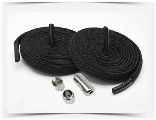 Flat Round No Tie Elastic Lock Shoelaces Shoe Laces Lazy Sneakers Kids Adult - Picture 3 of 37