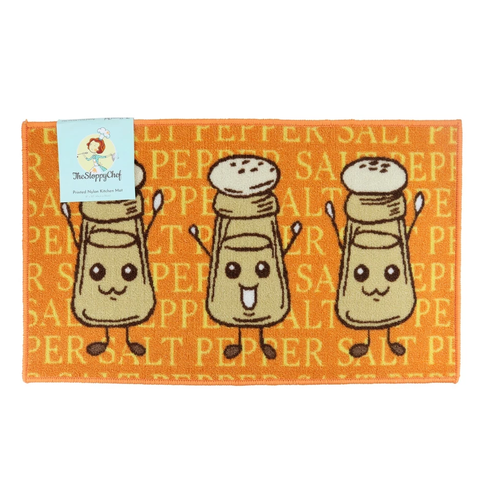 Кухонный коврик - 18 x 30 дюймов - дизайн солонки и перечницы - латексная подложка - Изображение 3 из 4