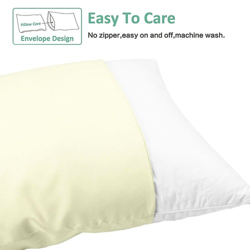 Paquete de 2 fundas de almohada de fácil cuidado lavables a máquina tamaño estándar King CK - Imagen 29 de 90