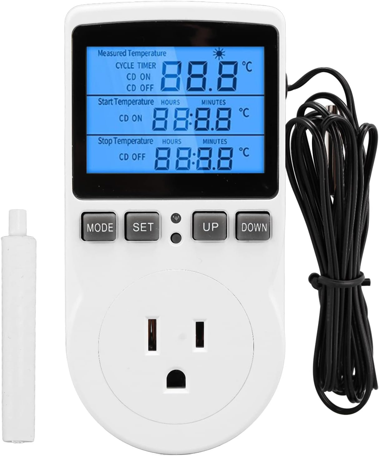 Smart Thermostat Digital Temperature Controller Socket Outlet Timer with Blue Ba-image