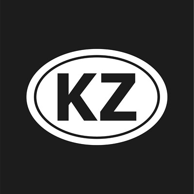 Kazakhstan country initials Vinyl Decal Window Oval KZ Laptop Sticker
