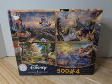 Disney Dreams Thomas Kinkade 500 Piece Jigsaw Puzzles 4 In 1 New Sealed 3667-1