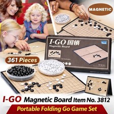 Magnetic Go Game Set 3812 Folding Board 361 Stones Portable Travel Board 10x10"