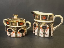 Royal Crown Derby Old Imari Creamer & Lidded Sugar Bowl Perfect! Retail $1,620