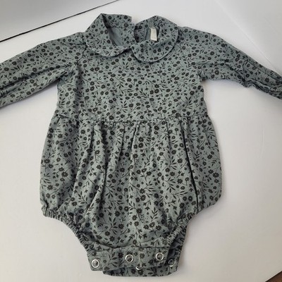Rylee + Cru Cotton Linen Floral Bodysuit Baby 6-12M Used Once