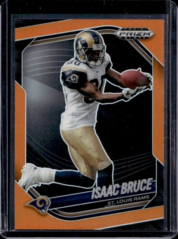 2025 Panini Prizm Black Isaac Bruce Orange #/49 Rams