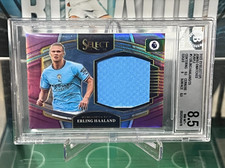 2022-23 Panini Select PL Erling Haaland Jumbo Jersey Purple Patch /25 BGS 8.5