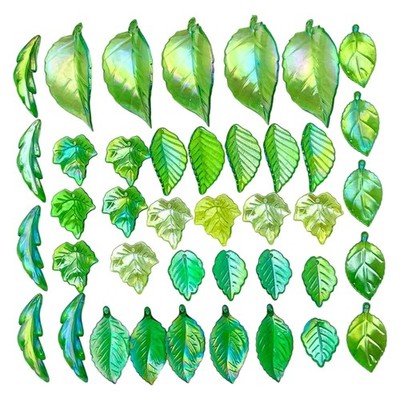 Multi Style Green Leaf Charms Pack Crafting Materials DIY Necklace Decorations