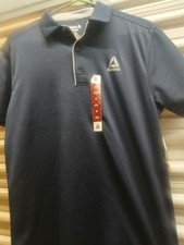 Reebok Short Sleeve Performance Polo Shirt NWT Men's Size Small Navy Blue
