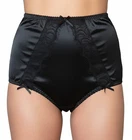High Waist Vintage Style Knickers, Satin & Eyelash Lace - Pink, Black or White