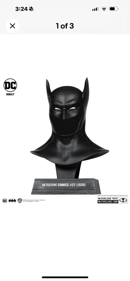 DC Direct Prop Réplica Batman Detective Comics #27 Primera Aparición Escala 1:3 NUEVO Foto 2 de 3
