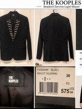 The Kooples Black Blazer with Beaded Chevron Lapel -Size 4 - NWT
