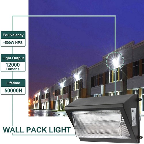 LED Wall Pack Light 80W 60W 48W Commercial Security Industrial Fixture DLC 5000K - Picture 8 of 11
