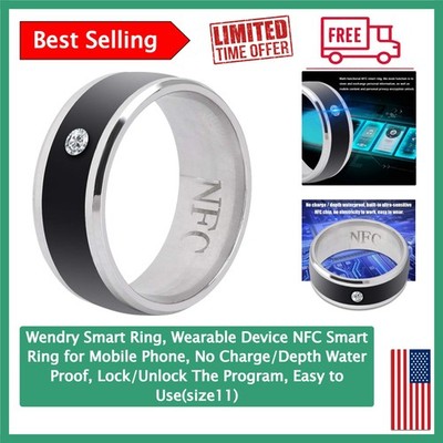 Elegant NFC Smart Ring - Waterproof, No Charge, Size 11 for Mobile Access