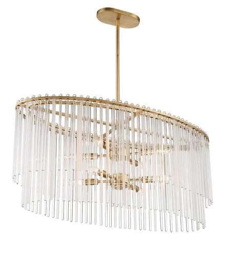 Antique Gold Eight Light Chandelier from the Bleecker Collection - Picture 8 of 9