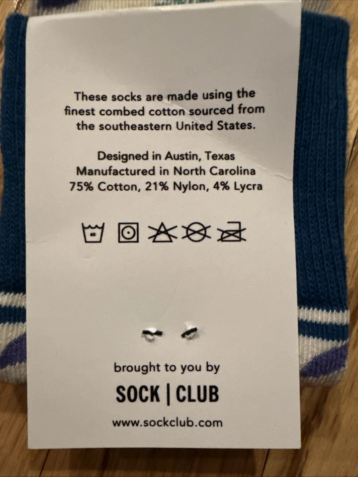 Nuevo con etiquetas Calcetines Altos Damas Calcetín Club Verde/Púrpura Blanco Patrón Un Par  Foto 4 de 4