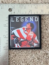 Rocky Balboa w/ USA flag PVC morale patch, photo realistic, hook&loop, 3"x3"