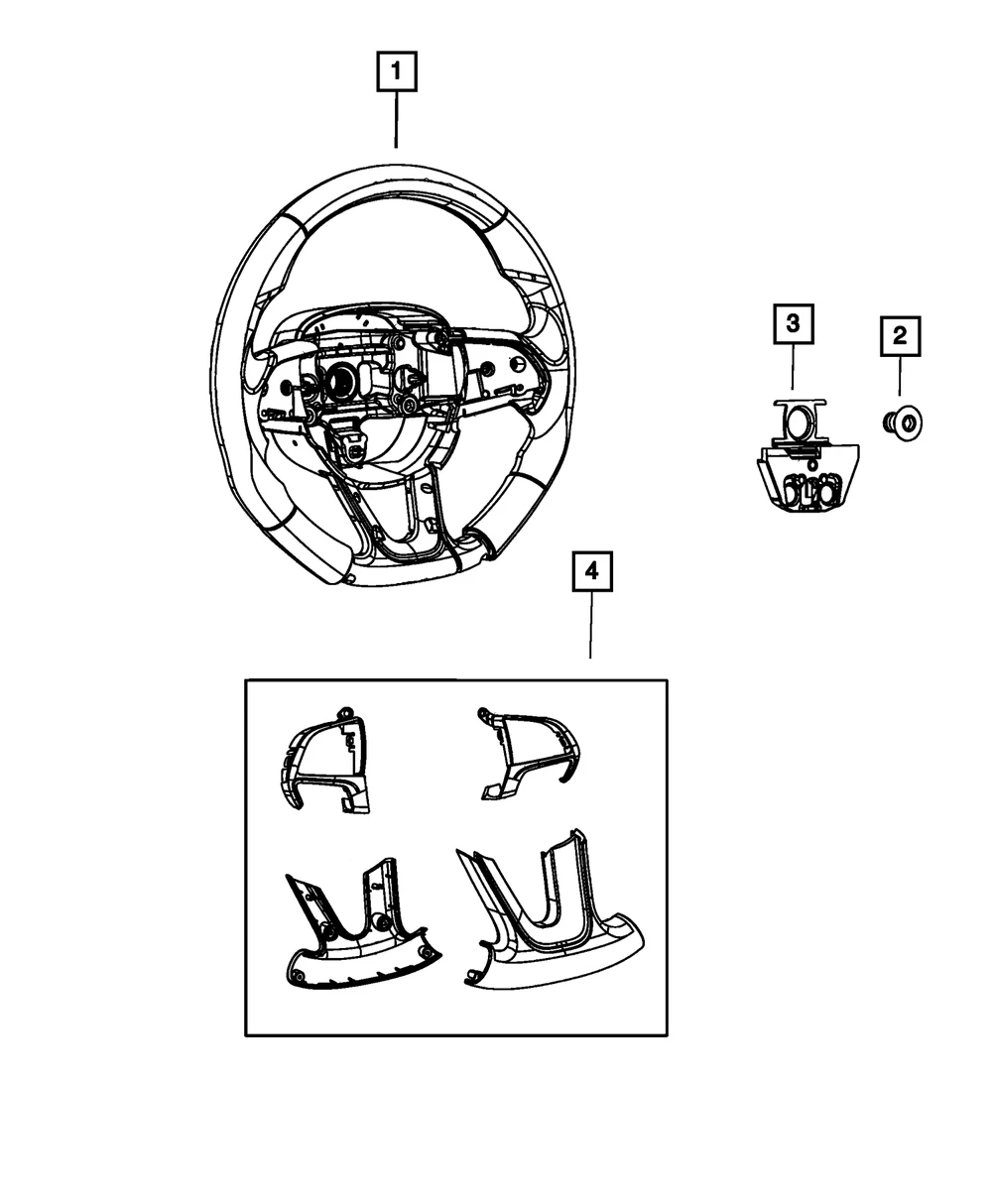 Genuine Mopar 2021-2024 Dodge Durango Steering Wheel Bezel Kit 6VC76WA9AA