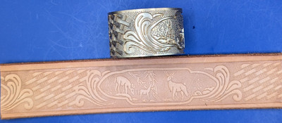 Leather Embossing Machine Roller Buck Deer & Does w/scroll pat #501 Solid Brass