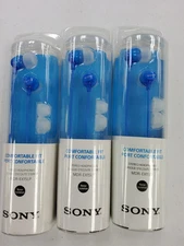 Sony MDREX15LP In-Ear Earbud Headphones, Blue New Sealed Lot Of 3