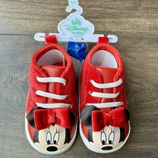 Disney Baby NWT Minnie Mouse Red Sneakers Size 9-12 Months Soft Sole Shoes