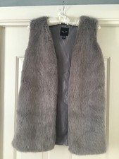 Grey Faux Fur Gilet Size 4