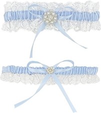 Blue Lace Garter Belt Set,Bridal Wedding Garter Gift for Bride- Something Blue