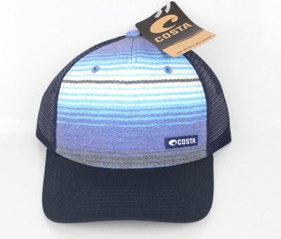 Costa Del Mar Men's Baja Blue Trucker Hat Sanpback Striped