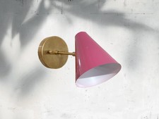 1950's Mid Century Handmade Brass Italian Diabolo Wall Sconce Light Fixture