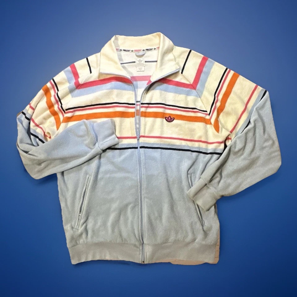 VTG Y2K Men’s adidas Original’s Terry Cloth Track Jacket Size XL COMFORTABLE - Image 2 of 4