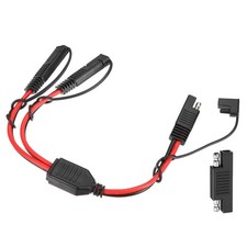 12AWG SAE Y Splitter 1 to 2 Cable 0.8 ft with Caps  Polarity Reverse Adapter