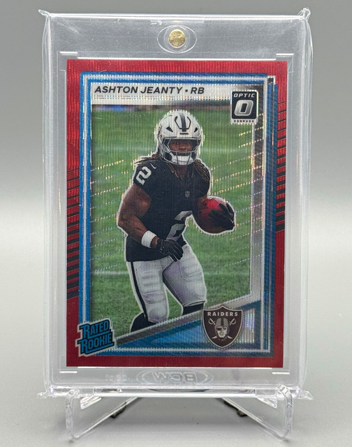 Panini 2025 Donruss Ashton Jeanty Rated Rookie RC #305 Red Wave Prizm