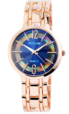 Excellanc Damen Uhr Metallband Roségold Farben Analog Quartz Strich-& Arabisch