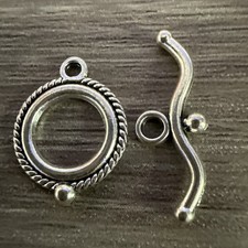 Jewelry Making, Silver Tone 20x15mm Toggle Clasps 15 Sets CL010 CL011