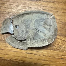 Authentic Civil War Union US Belt Buckle Plate Puppy Paw Corinth Mississippi