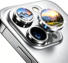Compatible for iPhone 15 Pro Max 15 Pro Camera Lens Protector Bling Metal Ring
