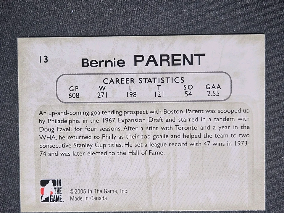 05-06 In The Game Bernie Parent Between The Pipes 🚨🚨🚨 Philadelphia Flyers  - Image 2 of 2