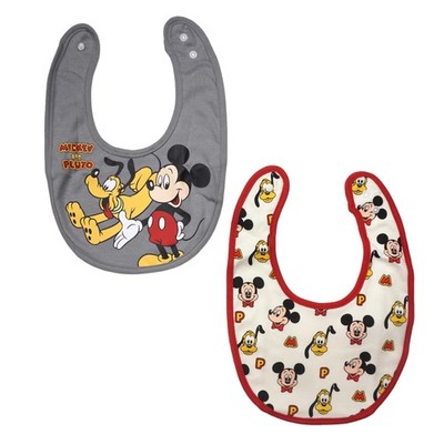 Takihyo Mickey Mouse Bibs (2-Pack) for Baby Boys and Girls