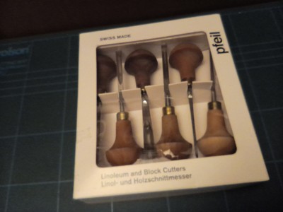 Swiss Made Pfeil Palm Wood Carving Gouge / Linolium Cutter Set B. 6 Pcs ...