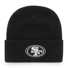 SAN FRANCISCO 49ERS BEANIE HAT BLACK NFL FOOTBALL TEAM LOGO KNIT CAP NEW