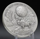 Yellowstone Old Faithfull Bison Medallic Art NY 1oz 999 FINE Silver round C5857