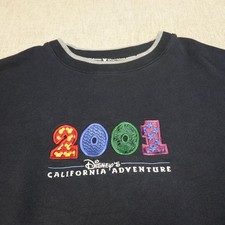 Vintage 2001 Disney's California Adventure Sweatshirt Size 2XL Black Embroidered